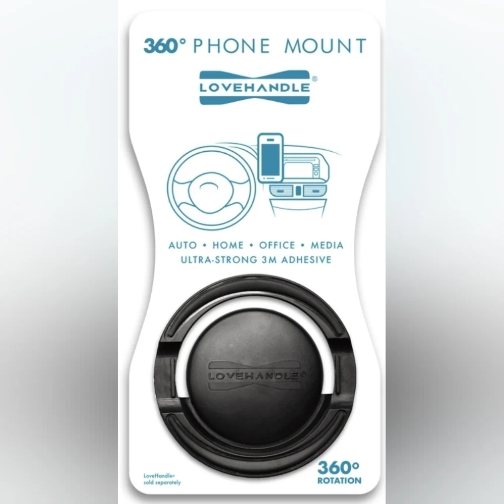 LoveHandle Black Swivel 360 Phone Mount -2 Available Priced For One-
